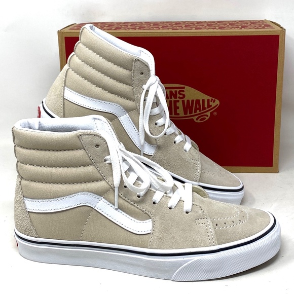 VANS Sk8-Hi Shoes Beige Suede Canvas Casual Sneakers SB Women's Size VN0005U9BLL - Picture 1 of 10